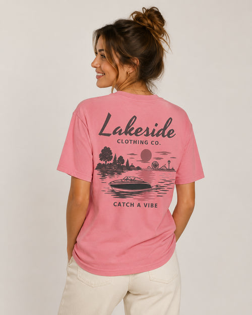 Catch a Vibe Tee - Pink
